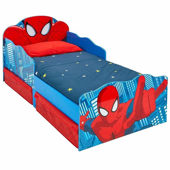 Kinderbett Spiderman mit Licht und Stauraum