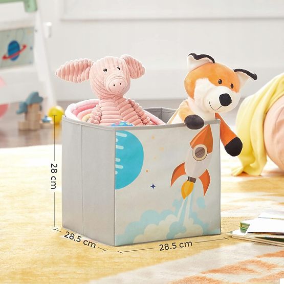 Spielzeugregal Schrank für Kinder 5 Regale 2 Aufbewahrungsboxen Bücherfächer