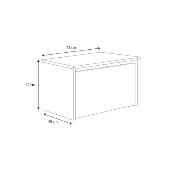 Spielzeugtruhe Daria weiß mit Aufdruck Blauer Teddybär