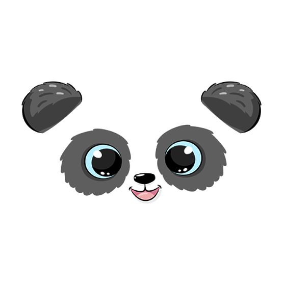 Spielzeugtruhe Daria weiß mit Panda-Druck