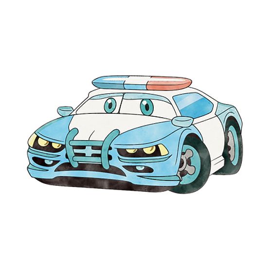 Spielzeugtruhe Daria weiß mit Polizeimotiv