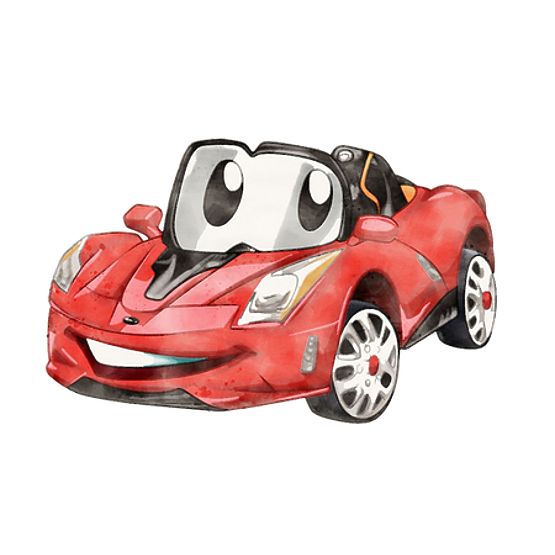 Spielzeugtruhe Daria weiß mit Rennwagen-Druck