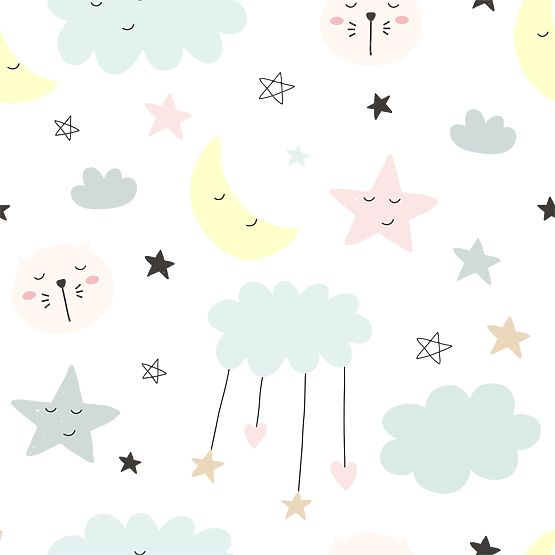 Spielzeugtruhe Daria weiß mit Sternenmuster