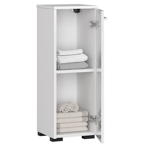 STEHENDER BADEZIMMERSCHRANK FIN S30 1D WEISS GLANZ