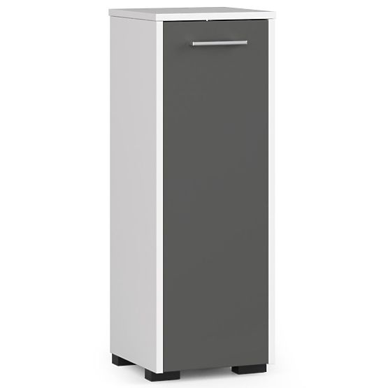STEHENDER BADEZIMMERSCHRANK FIN S30 1D WEISS / GRAU