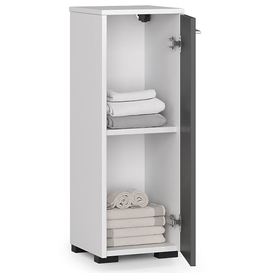STEHENDER BADEZIMMERSCHRANK FIN S30 1D WEISS / GRAU