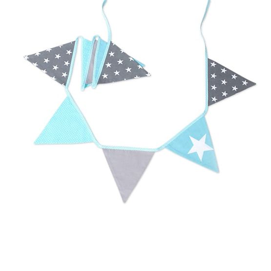 Stoff girlande - Türkis tönung