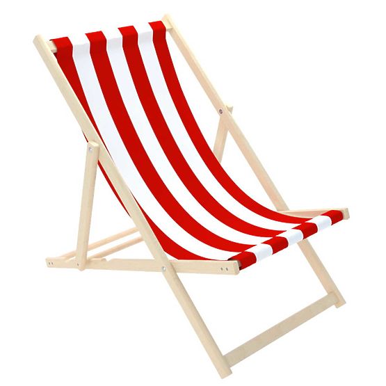 Strandkorb Streifen - rot-weiß