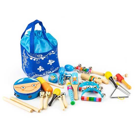 Tasche mit 16 Musikinstrumenten