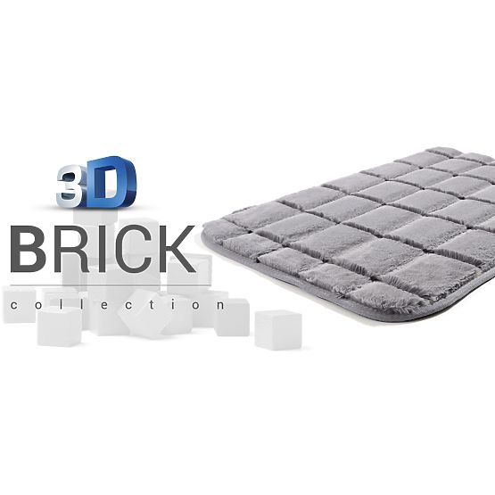 Teppich 3D BRICK - Silver