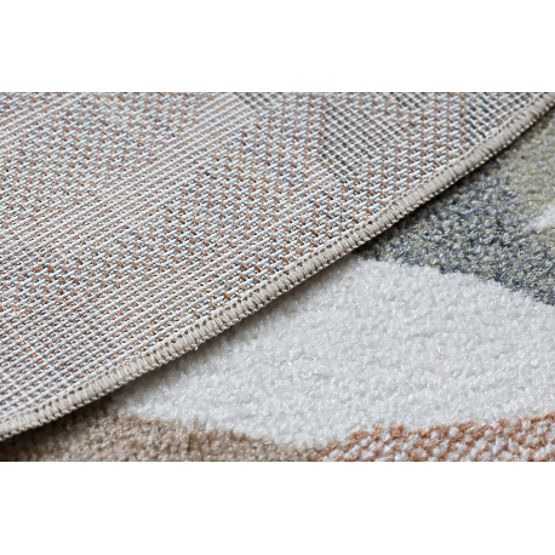 Teppich BONO 8426 Rund Jungle, wilde Tiere creme / dunkelgold