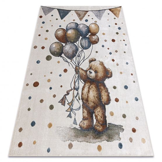 Teppich BONO 9614 Bär, Ballons creme / hellgrau