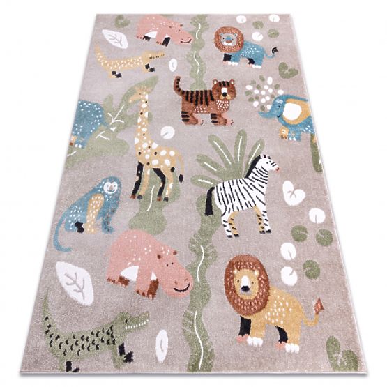 Teppich FUN Africa für Kinder, Tiere, Afrika beige