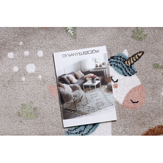 Teppich FUN Sweety für Kinder, Einhorn, Regenbogen beige