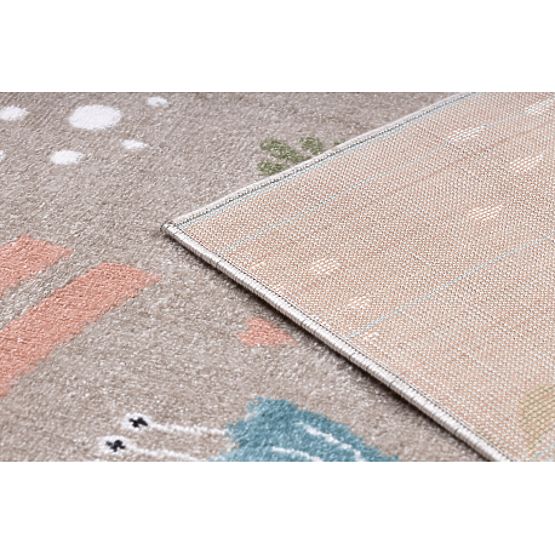 Teppich FUN Sweety für Kinder, Einhorn, Regenbogen beige