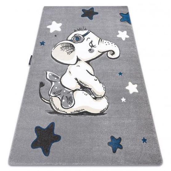 Teppich PETIT ELEPHANT ELEFÄNTCHEN, STERNE, grau