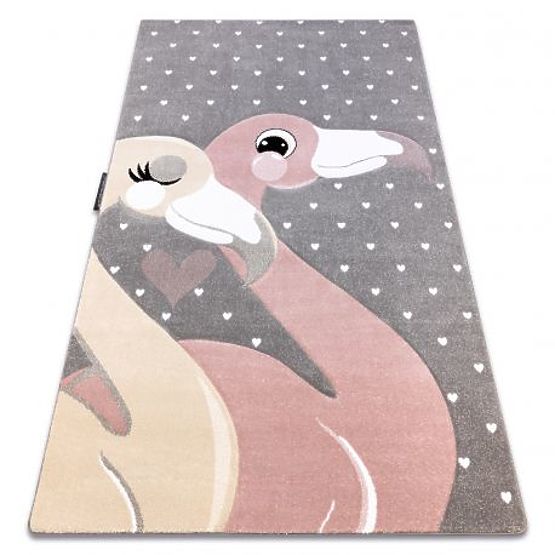 Teppich PETIT FLAMINGOS, HERZ, grau