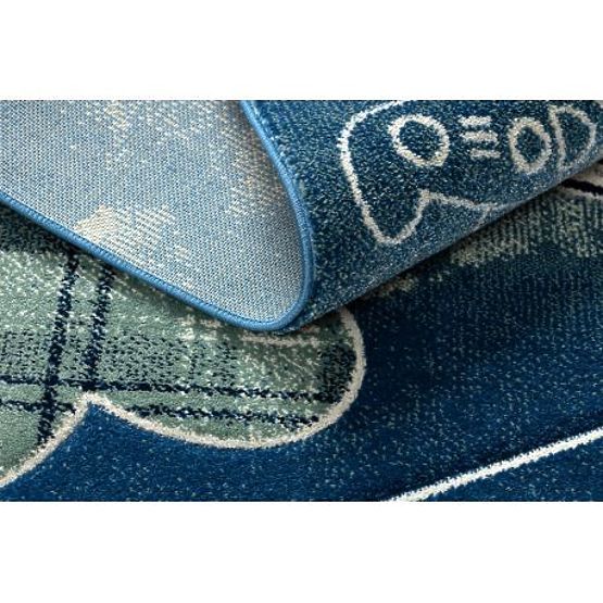 Teppich PETIT HUBSCHRAUBER, FLUGZEUGE, blau