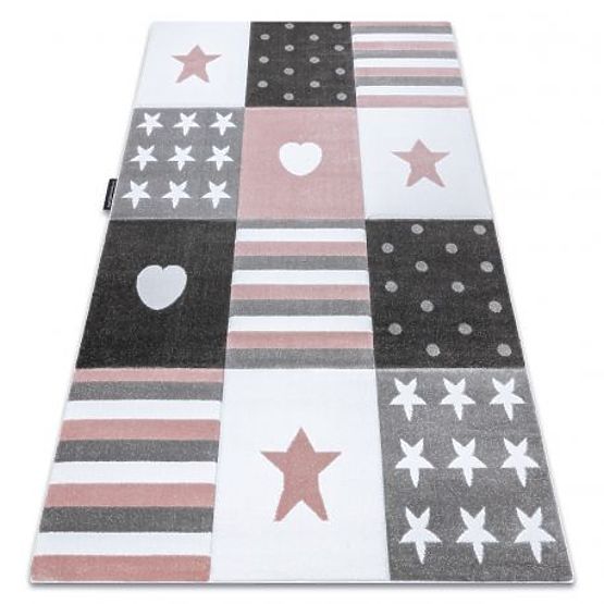 Teppich PETIT KLEIN, HERZ, STERNE, rosa