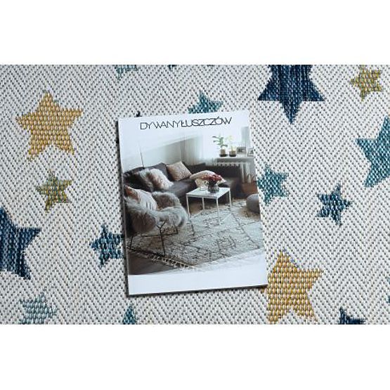 Teppich SISAL COOPER Sterne 22260 ecru / dunkelblau