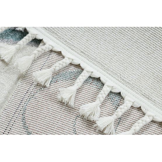 Teppich YOYO GD49 weiß / grau - Einhorn für Kinder, strukturell, sensorische Fransen