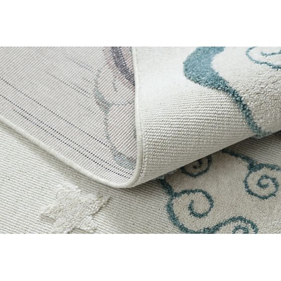 Teppich YOYO GD49 weiß / grau - Einhorn für Kinder, strukturell, sensorische Fransen