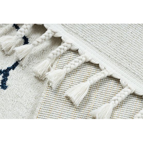 Teppich YOYO GD63 weiß / dunkelblau - Wolke, Tropfen für Kinder, strukturell, sensorisch Fransen