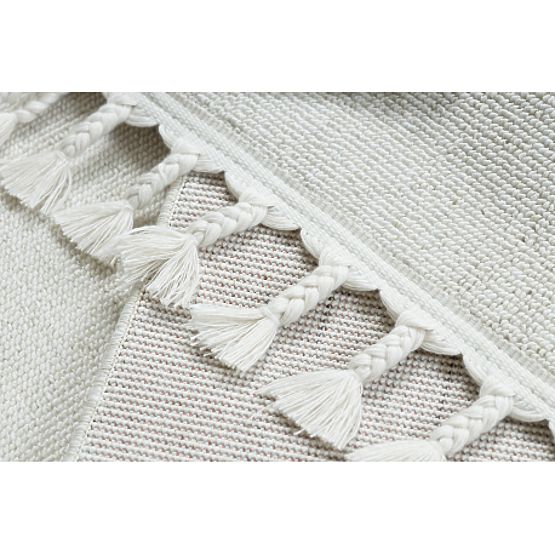 Teppich YOYO GD80 weiß / grau - Tiger für Kinder, strukturell, sensorische Fransen