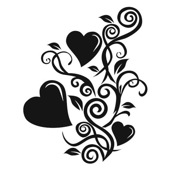 Textil-Wandaufkleber - Herzen