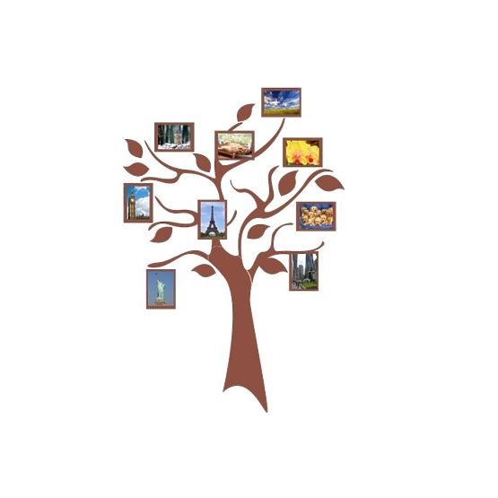 Textil-Wandaufkleber mit Fotorahmen - Bäumchen