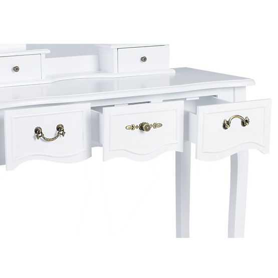 Alva Kosmetiktisch mit Spiegel und Hocker