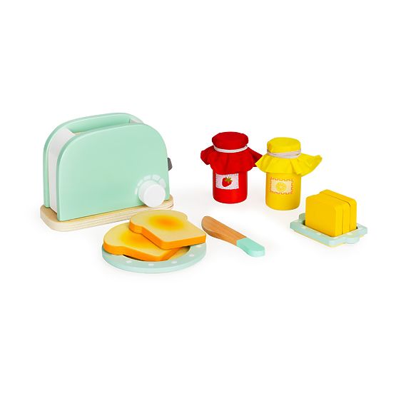 Toaster aus Holz mit Zubehör