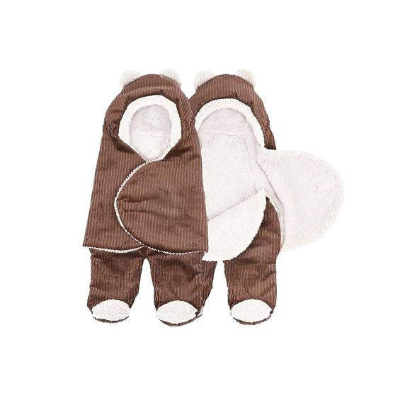 Universalfußsack für Kinderwagen und Autositz - braun/creme