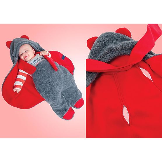Universalfußsack für Kinderwagen und Autositz - rot/grau