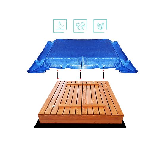 Verschließbarer Sandkasten mit Bänken 140 x 140 - imprägniert