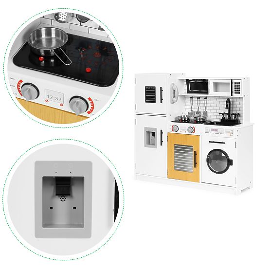 Große Holzküche für Kinder + Geräusche und Lichter ECOTOYS