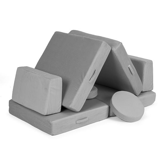 Großes modulares faltbares Kindersofa DIY 8 weiche Kissen - grau ECOTOYS