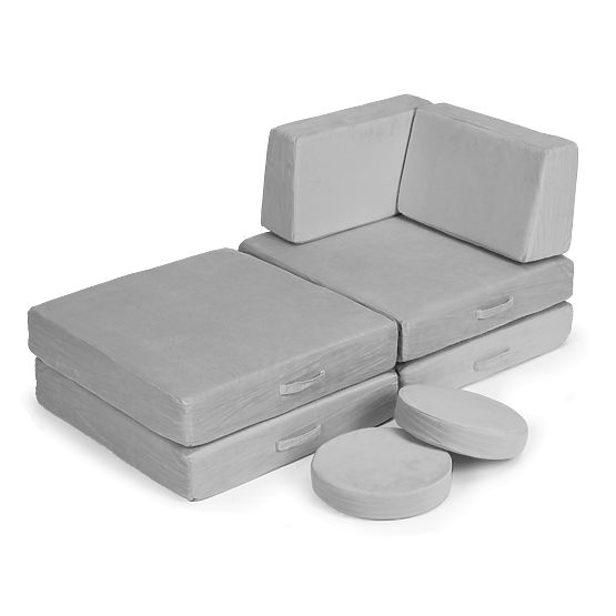 Großes modulares faltbares Kindersofa DIY 8 weiche Kissen - grau ECOTOYS