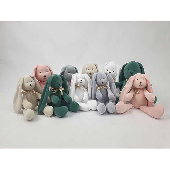 Veloursspielzeug Hase 35 cm - grün