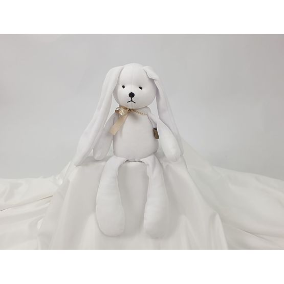 Veloursspielzeug Hase 35 cm - weiß