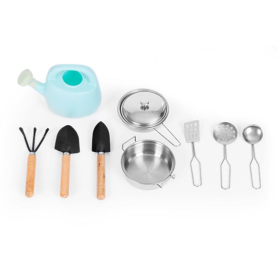 Outdoor-Matschküche für Kinder mit Zubehör aus Tannenholz ECOTOYS