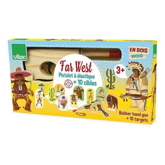 Vilac Westernpistole aus Holz mit Zielscheiben