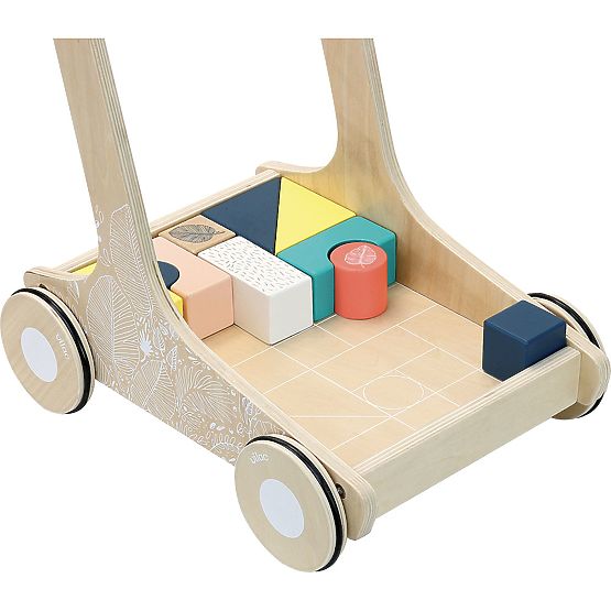 Vilac Holzlauflernwagen mit bunten Bausteinen Canopée
