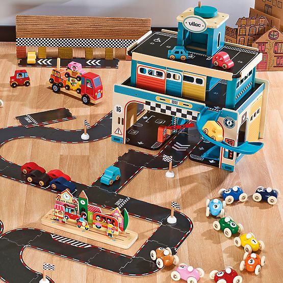 Vilac Set aus 4 Holzautos City Vilacity