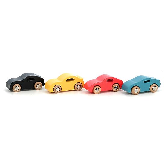 Vilac Set von 4 Holzautos Super Vilacity