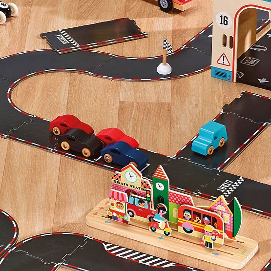 Vilac Set von 4 Holzautos Super Vilacity
