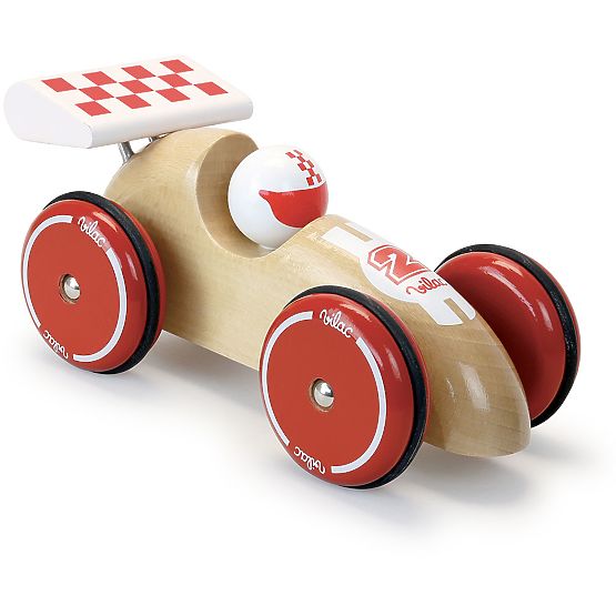 Vilac XL Rennwagen natur mit weißem Flügel