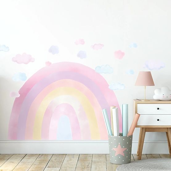 Wandaufkleber - rosa Regenbogenaufkleber