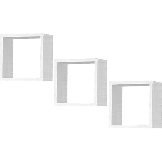 WANDREGAL K 25x25cm SET 3 STÜCK WEISS
