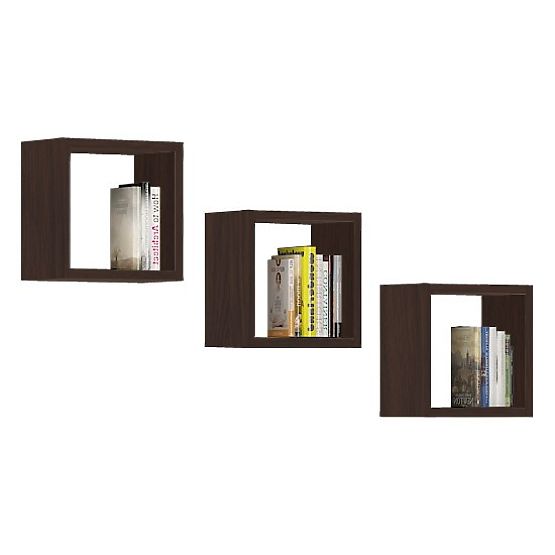 WANDREGAL K 25x25cm SET 3 Stück WENGE